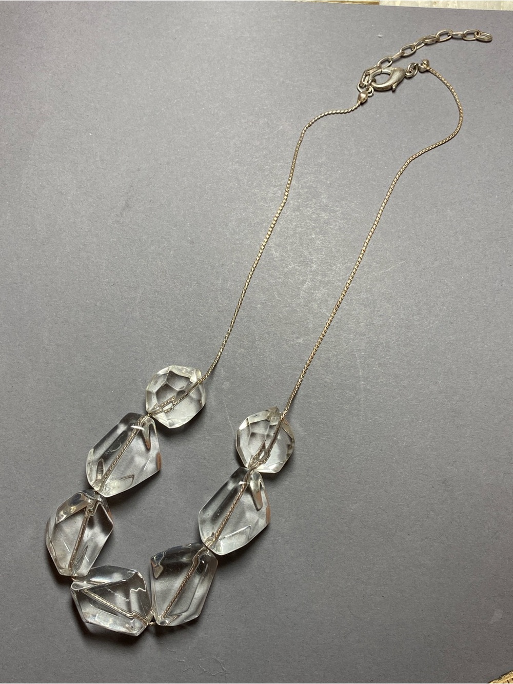 Chunky clear bead necklace